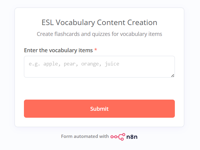 ESL Vocabulary activities generator image 2